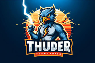 create thunder mascot logo within new concepts for you