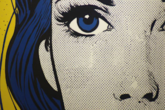 draw pop art portrait in roy lichtenstein style
