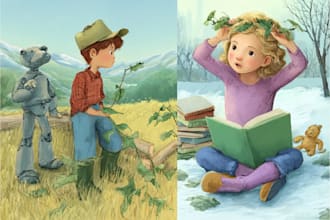 draw digital watercolor children book illustration