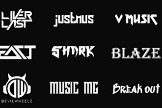 design modern typography dj band or music, text and company logo your business
