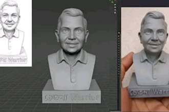 sculpt realistic 3d head, bust,full body model 3d face sculpture for 3d printing