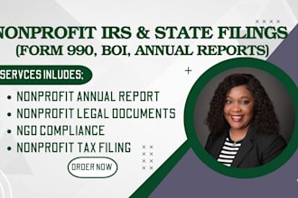 prepare your nonprofit irs form 990, boi report and annual compliance filings
