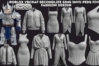 3d cloth for roblox vrchat secondlife sims imvu peds fivem fashion design