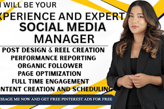 do social media marketing manager, content creator for facebook, meta ads setup