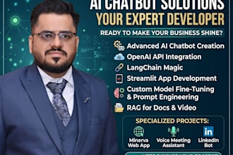 develop advanced ai chatbot with rag, langchain, and API integrations
