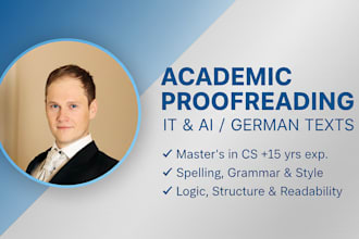 proofread and advise on german tech and ai academic papers