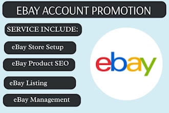 create ebay seller account, ebay setup, do ebay listing, ebay VA, ebay promotion
