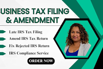file or amend irs business taxes, late filings and ensure full compliance