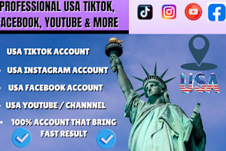 create and manage usa tiktok account, usa instagram, usa facebook account