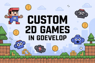 create custom 2d games on gdevelop engine for your game