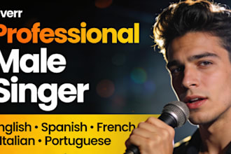sing as male singer in english, spanish, french, italian, portuguese any genre