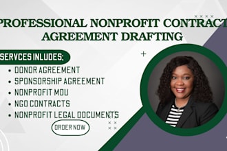 draft nonprofit partnership, joint contracts, donor agreements, sponsorship, mou