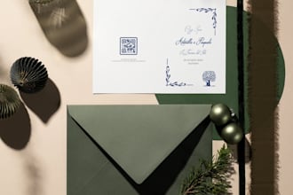 customized invitations, menus and business cards