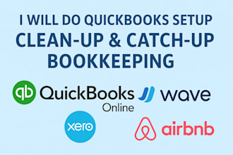 do setup, clean up for quickbooks and catch up bookkeeping and reconciliation