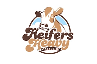 create graceful and fantastic cow logo design