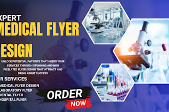 design medical, healthcare, clinic, pharmacy, dental and laboratory flyer