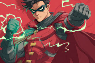draw you dc or marvel style comic book and superhero