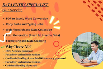 do fast and accurate data entry, copy paste, web research