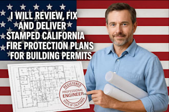 review and deliver stamped california fire protection plans for building permits
