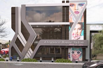 visuals 3d hair saloon,barber shop,show room,spa,interior layout,v ray rendering