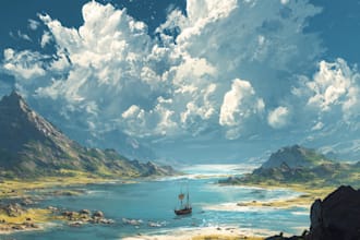create fantasy landscape art