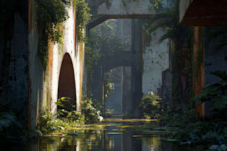 do a creative photorealistic environmental concept art
