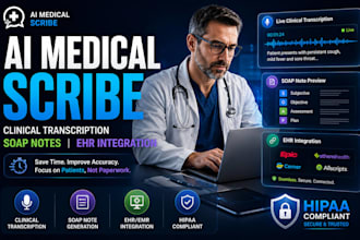 build ai medical scribe for clinical transcription soap notes, ehr integration