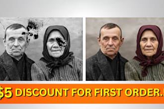 restore old photos, repair damaged images and colorize black and white photos