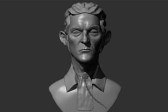 resculpt 3d bust model,3d printing statues bust model,3d face rig character