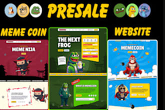 create crypto meme coin website and token presale website
