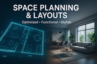 do space planning, interior layout optimization and cad floor plan designs