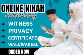 perform your online islamic nikah with certificate, wali, and witnesses