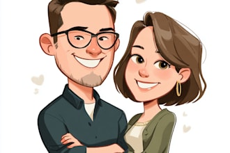 make design romantic caricature couple