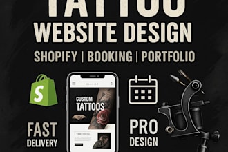 design tattoo studio website with online booking and piercing site