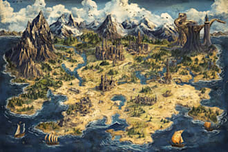 fantasy map design fantasy map maker vector map illustration