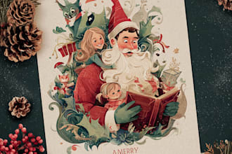 draw a fun christmas cartoon caricature for you