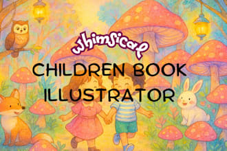 illustrate whimsical children books and create creative storybook covers