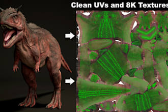 create professional uv maps and 8k pbr textures
