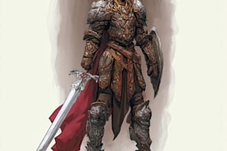 draw a fantasy character for dnd, pathfinder, etc