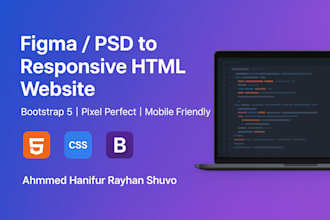 figma or PSD to responsive HTML