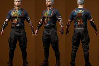 model custom vrchat avatar,unity game model ,masculine vrchat,taggable armor rig