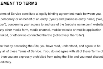 be your US licensed lawyer for tos, pp, and saas agreements