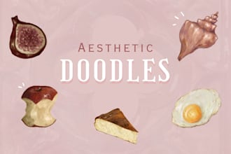 draw aesthetic chic doodles, stickers