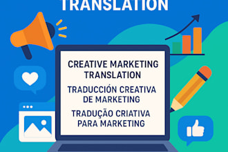 provide creative marketing translation in english, spanish, and portuguese