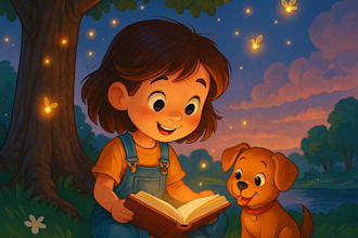 create children storybook illustration, watercolor and 3d