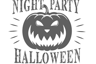 do modern wonderful custom horror, pumpkin logo design