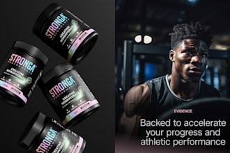 design professional supplement label and packaging with premium mockups