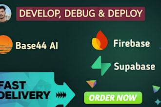 develop fix debug deploy vibecode base44 ai saas mvps supabase