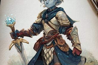 illustrate watercolor dnd party design