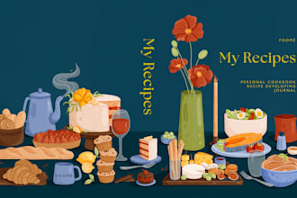 create food illustrations for packaging, menus, recipes, etc